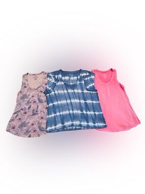 AE Outfitters Pink, Blue Tie-Dye & Bright Pink Soft & Sexy Shirt Trio